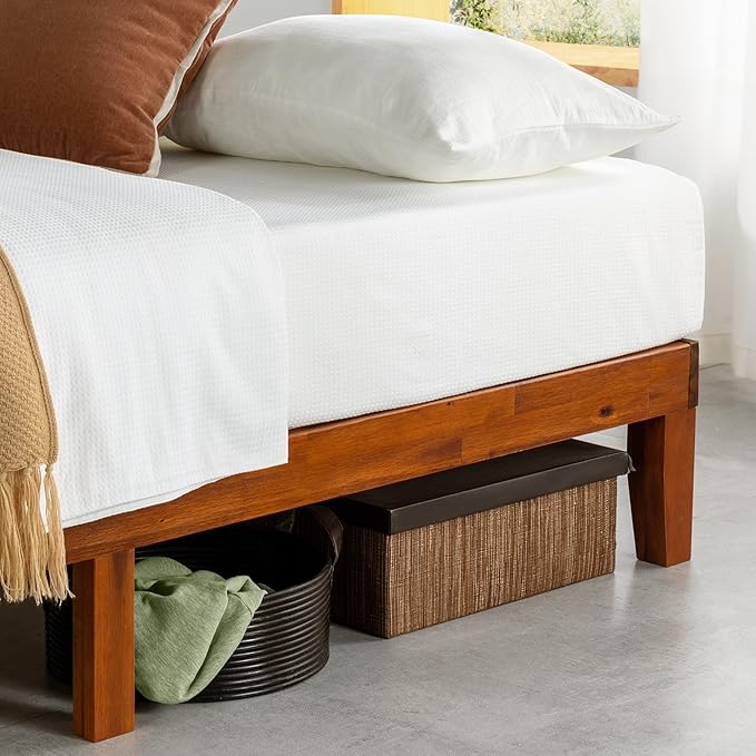 Mellow Naturalista Classic 12-Inch Solid Wood Platform Bed | Wooden Slats