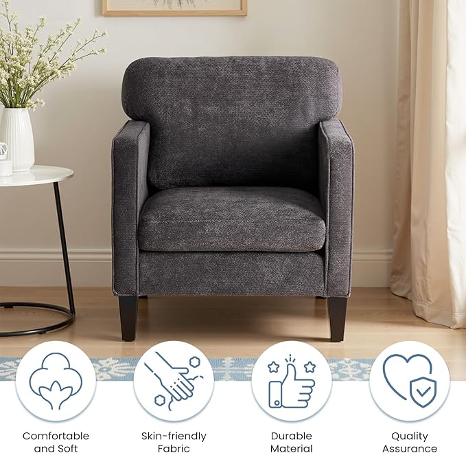 DUMOS Dark Grey Modern Accent Chairs