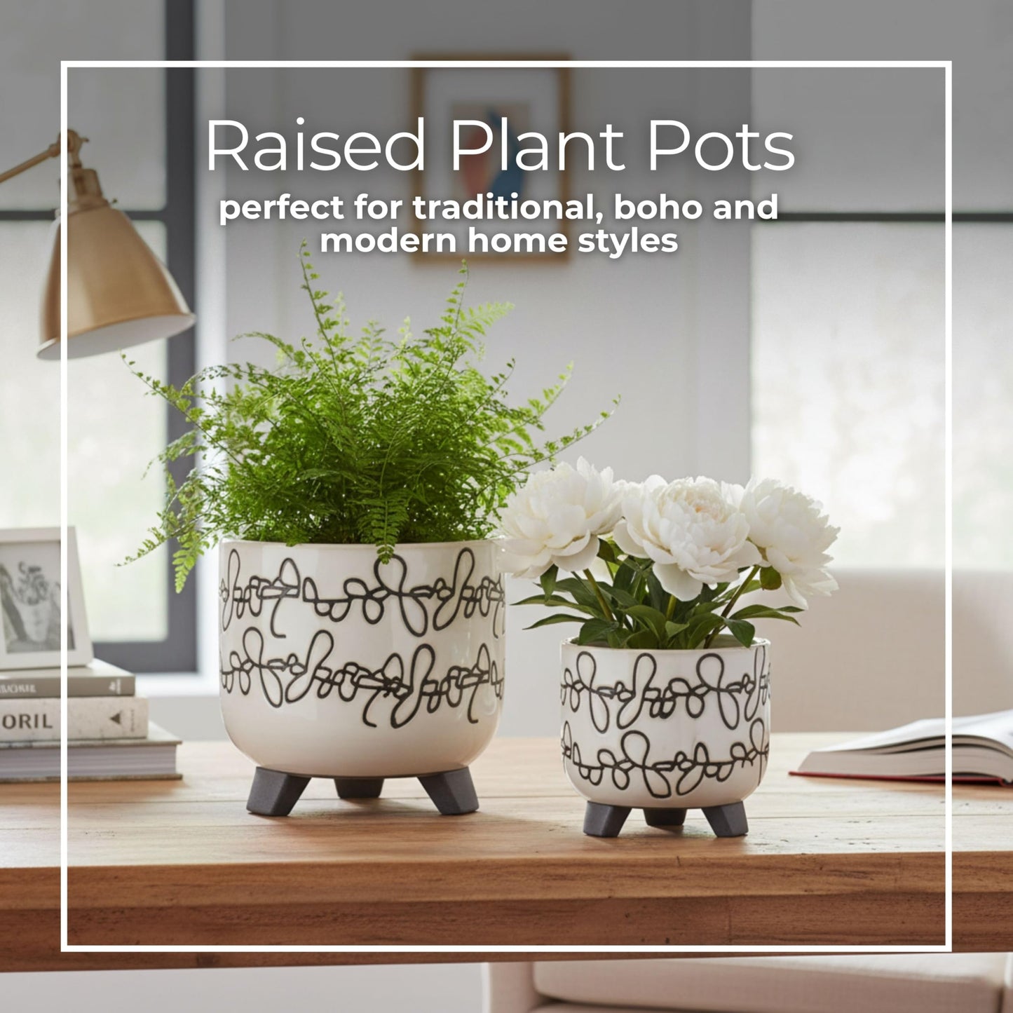 Ceramic Planter Pots Planters Outdoor Decor – Versatile Planter Use for Greenery and Styling, Living Room, Entry, or Patio Placement, Modern Sculptural Design Home Decor Accent – 2" 8" 6", Ivory Tan