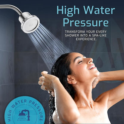 Mist Shower Filter Head for Hard Water Improves Skin, Hair, and Nails - Compact, High Output Filtered Shower Head with Filter Softens Water and Removes Chlorine and Heavy Metals, Chrome