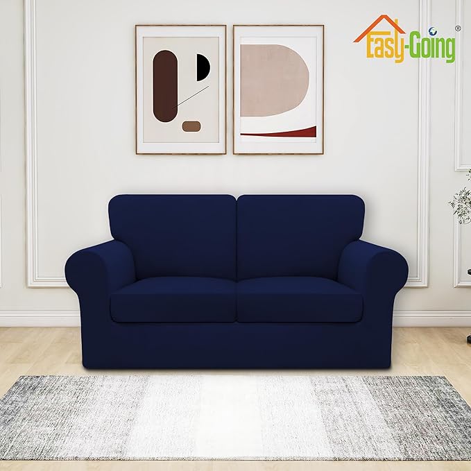 Easy-Going 5 Pieces Stretch Loveseat Cover Washable Loveseat Slipcover Set