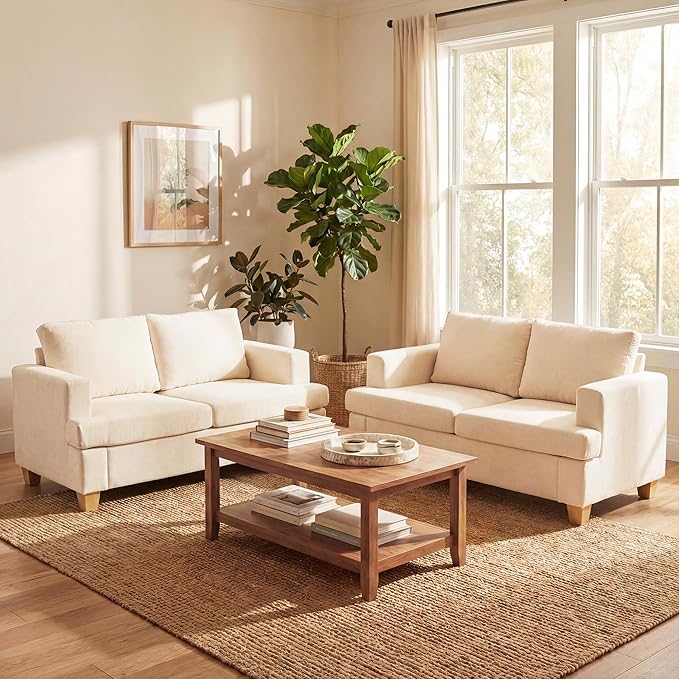 YOUDENOVA 2 Piece Set Comfy Sofa Couch, Loveseat Sofa * 2