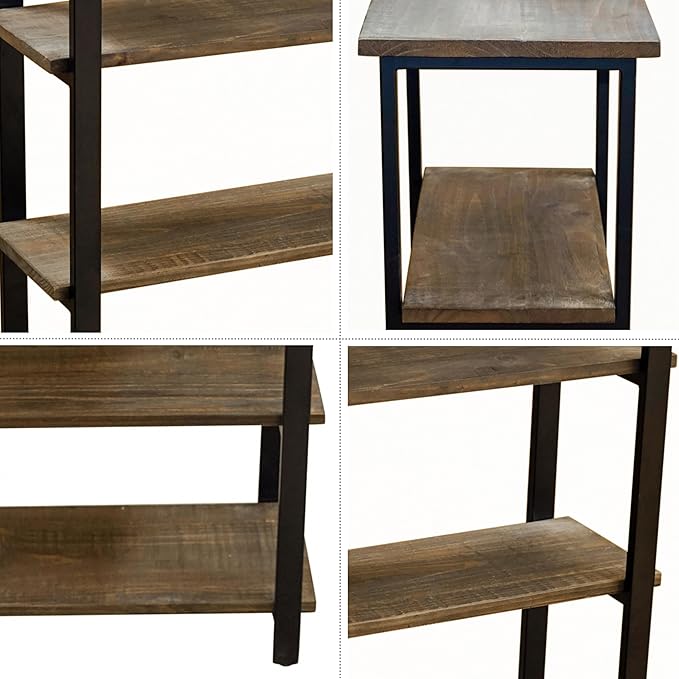 Alaterre Furniture Pomona Living Room 6-Tier Solid Wood Bookcase