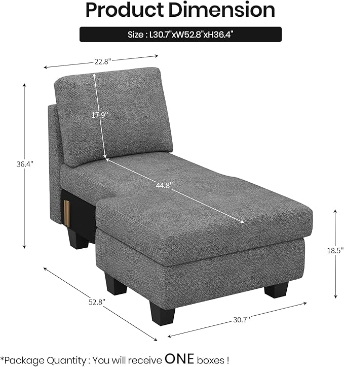 Belffin Sectional Storage Chaise Module