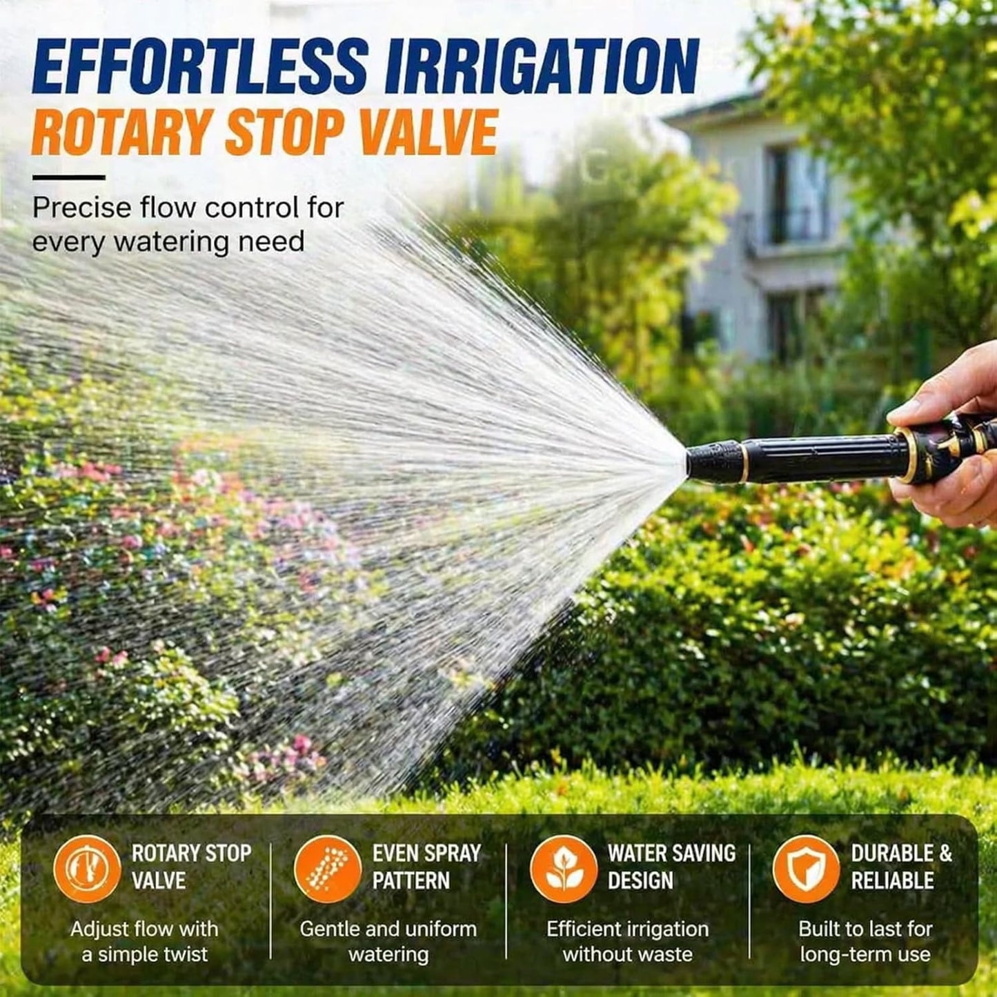Home High-Pressure Car Wash Water Gun with Booster Nozzle, Home High-Pressure Car Wash Water Gun with Booster Nozzle and Hose, for Watering Plants and Vegetables, and Car Washing (2PCS)