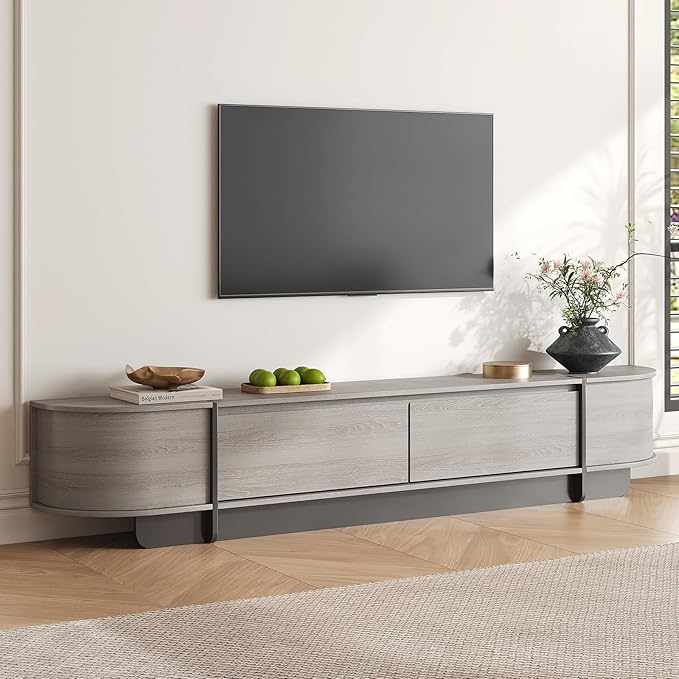 78.7'' Modern TV Stand for 55-85 Inch, Long Wooden TV Console