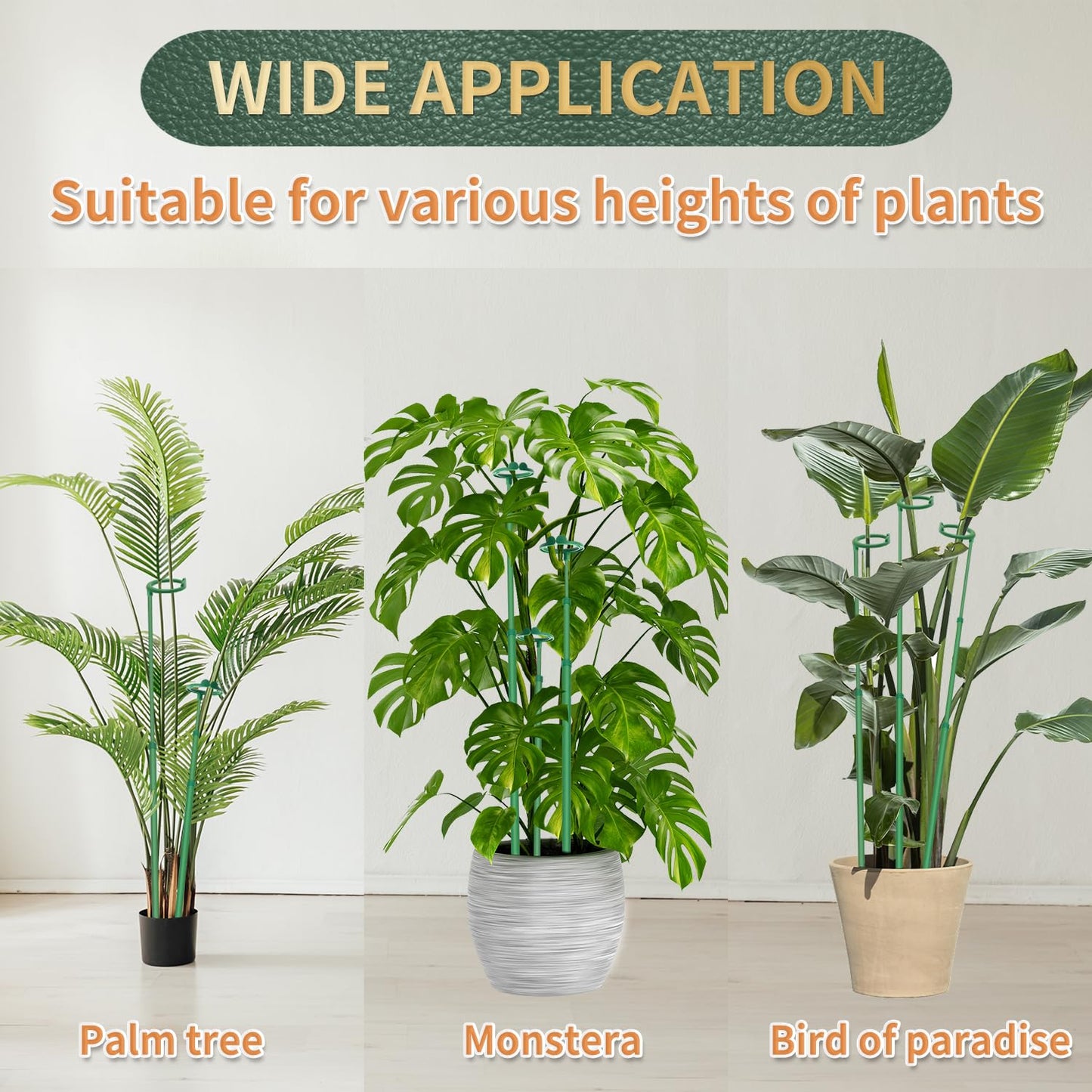 Telescoping Plant Stakes,5Pcs 17.9In to 42.3In Adjustable Monstera Plant Support Orchid Sticks with Clips, Plant Sticks Support Tall for Monstera,Orchids,Tomatoes,Vines & Indoor Outdoor Plants