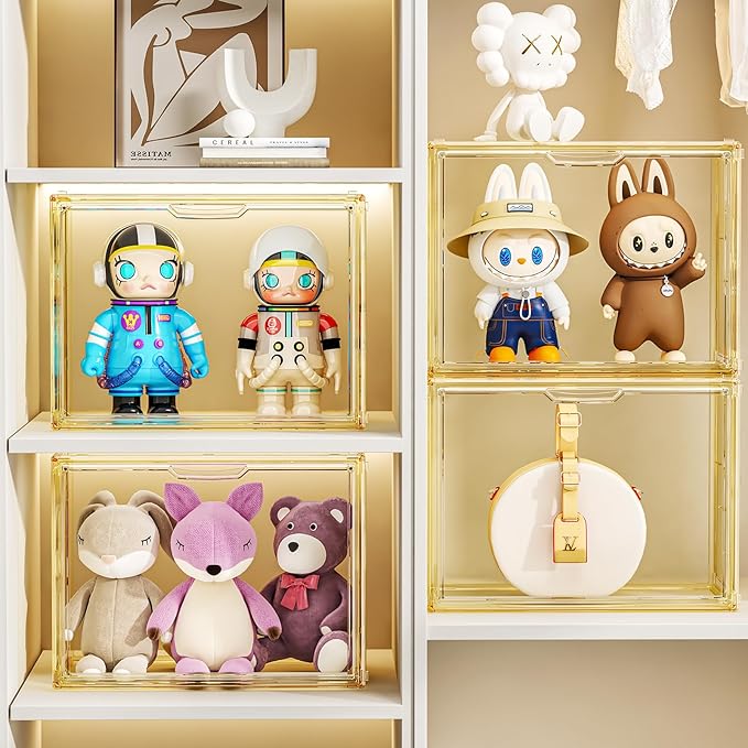 Clear Yellow Acrylic Figure Display Case