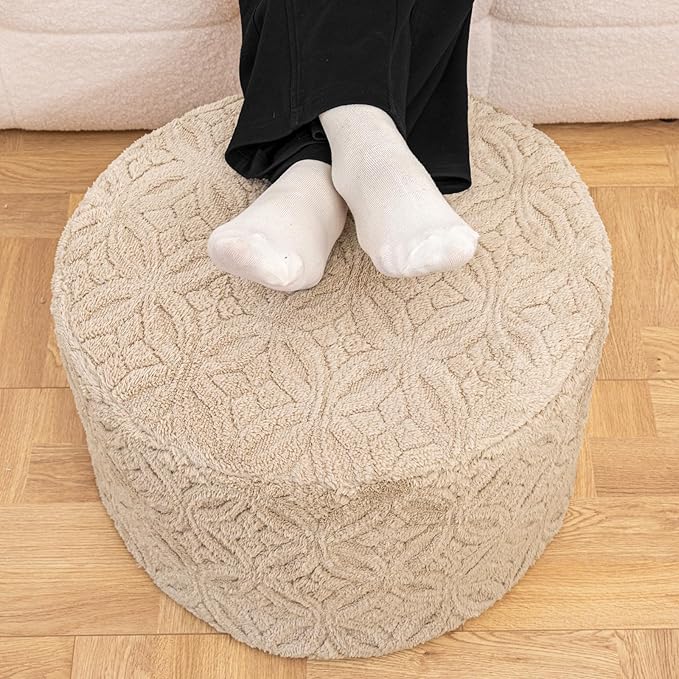 Plush Multi-Functional Ottoman Pouf – Ergonomic Ottoman Foot Rest