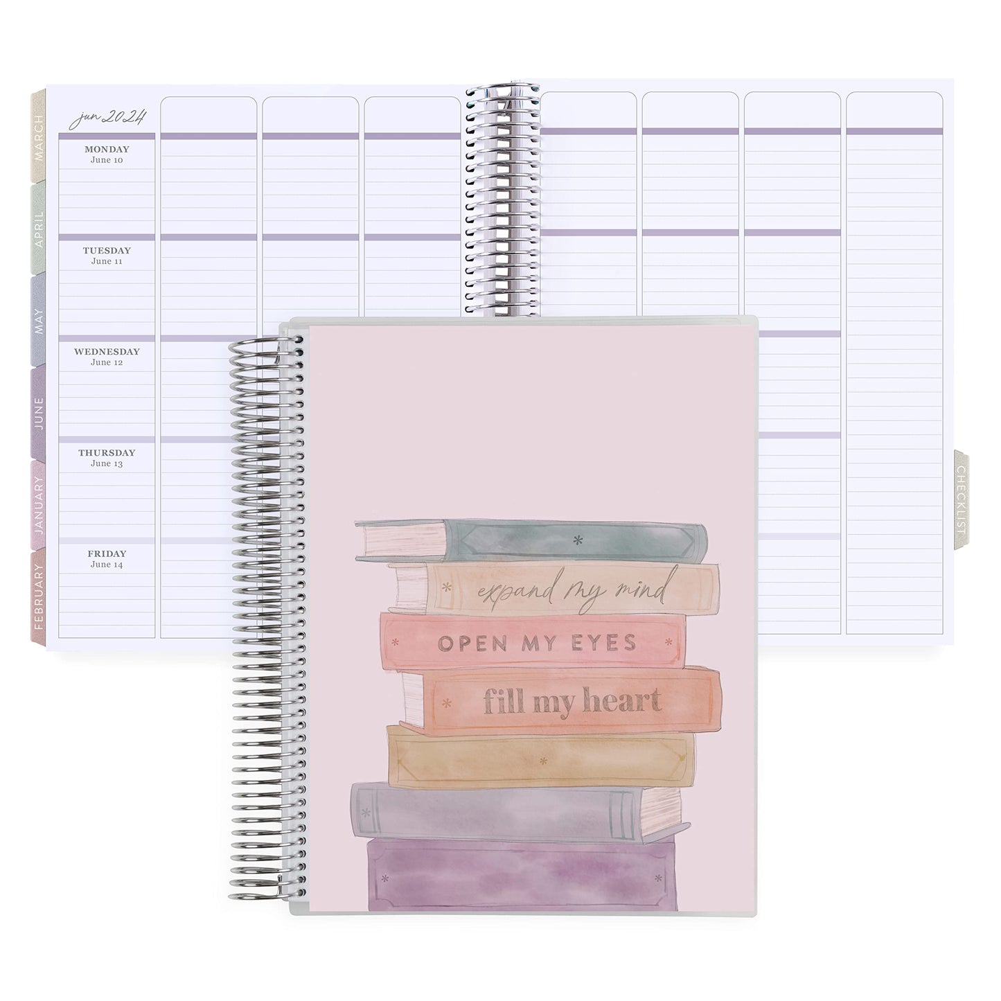 Erin Condren 8.5" x 11" Platinum Coiled Teacher Lesson Planner (July 2023 - June 2024) - Books of Wisdom Classic Cover, Wildflowers Theme - 80 Lb. Thick Mohawk Paper, Includes Sticker Sheets & More