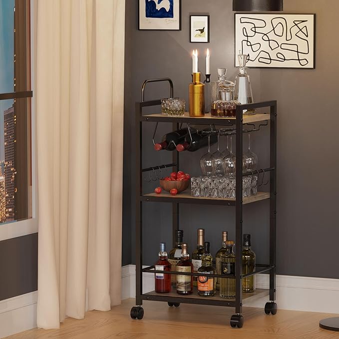 Bar Cart for The Home, 3 Tier Kitchen Carts