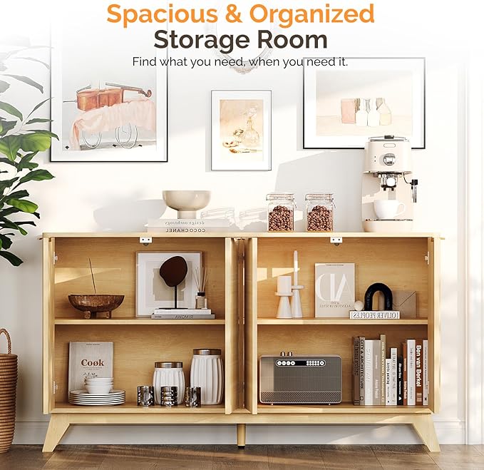VINGLI Modern TV Stands for 65 inch tvs, Mid Century TV Stand