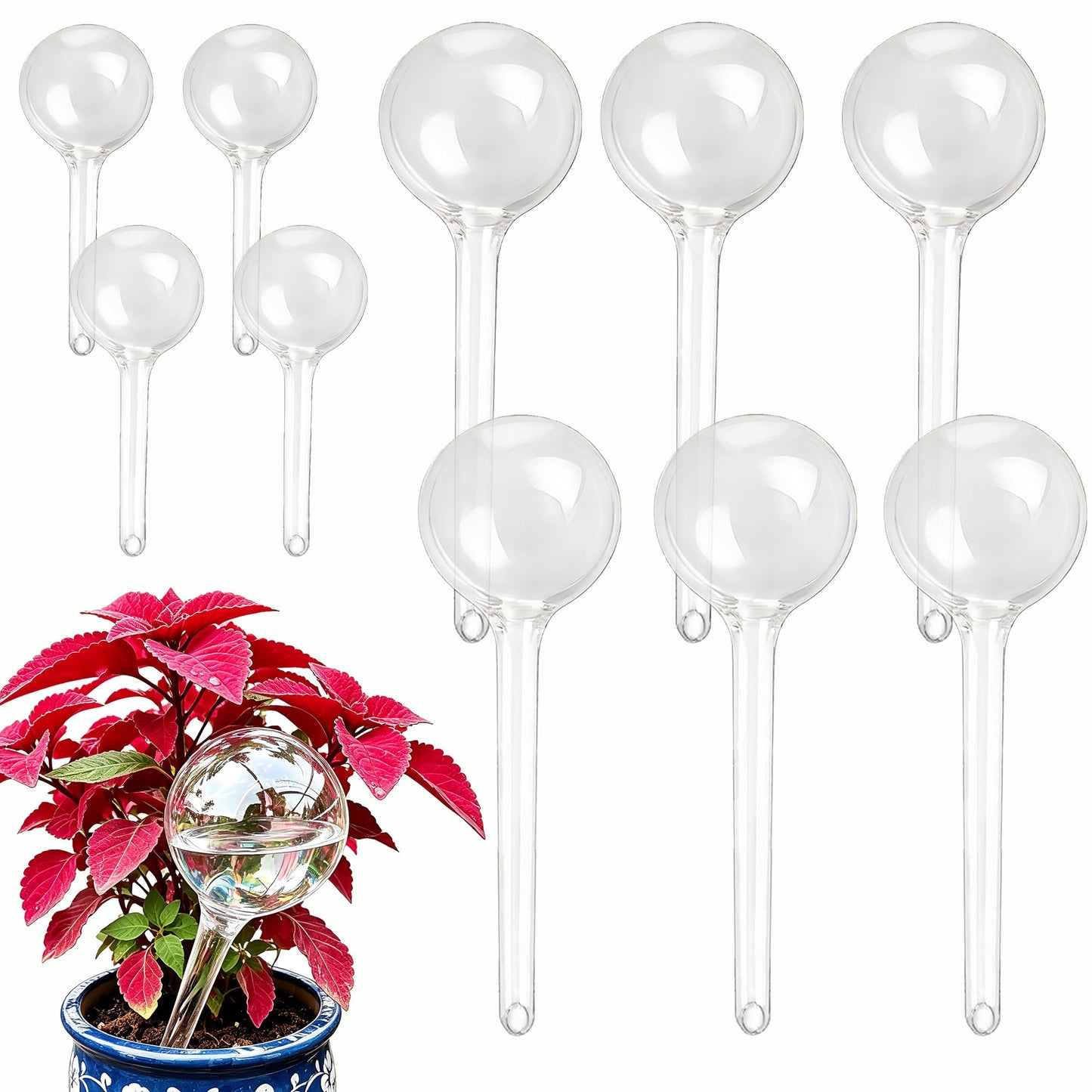 Plant Self Watering Globes – Durable Self Watering Bulb, Automatic Plant Waterer Stake Ideal for Vacation & Daily Plant Care, Keep Houseplant, Garden, Hanging Basket Plant Hydrated While You’re Away