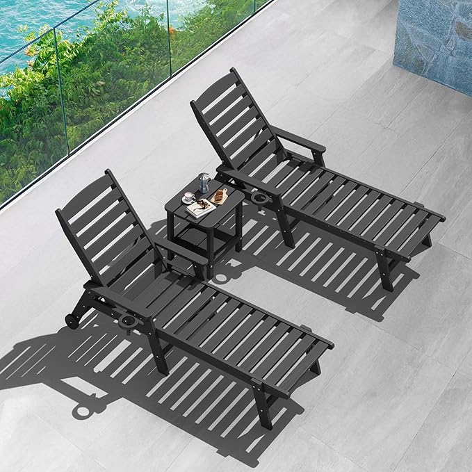 SERWALL Adirondack Table Set of 6, Outdoor Side Table- Gray