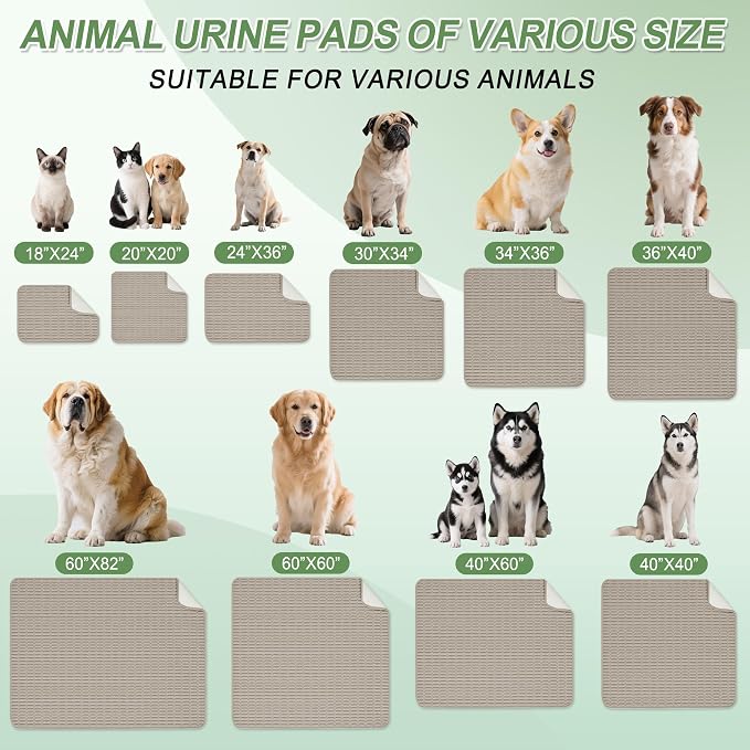 Washable Pee Pads for Dogs, Reusable Puppy Pads Dog Pads, Non-Slip Dog Pee Pads, Leakproof Pet Pee Pads Wee Wee Pads for Dogs. (Brown, 60"x60"(Pack of 1))