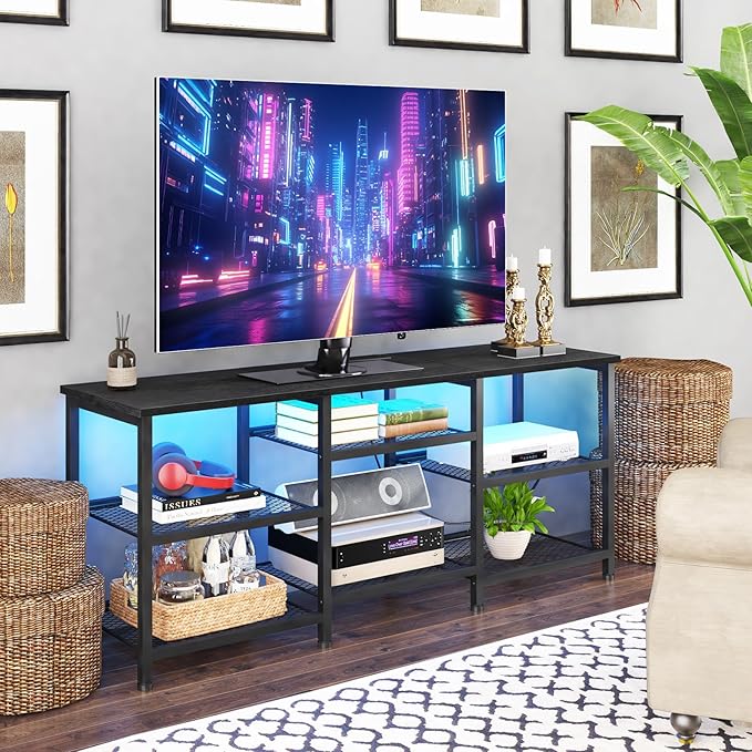 YGEOMER Entertainment Center for TVs Up to 55 Inch, Entertainment Stand