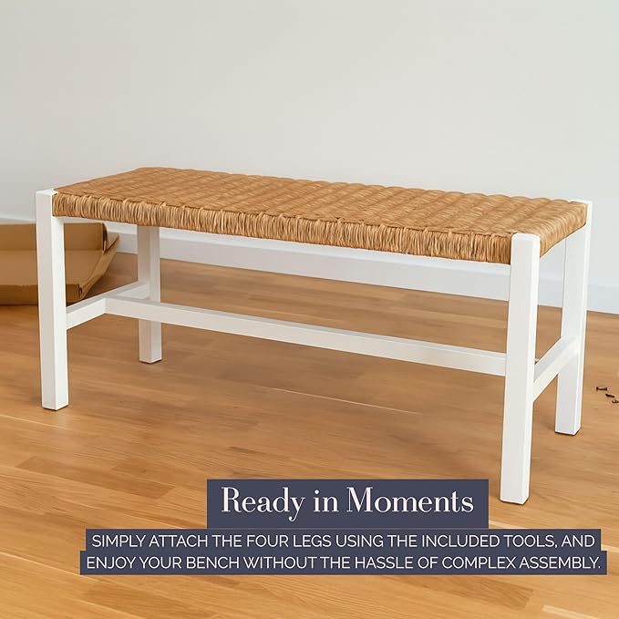 Alaterre Furniture Newport 40 Inch Solid Wood Entryway Bench