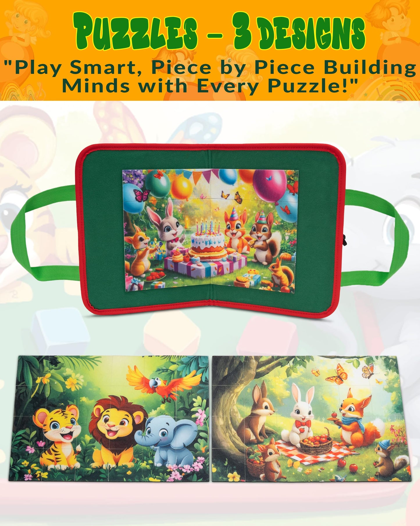 HappyVk Educational Felt Story Board Set – One Felt Board and 154 Pieces Storytelling Learning Kit for Toddlers and A Felt Activity Board Game with 10 Weaving Strips - Montessori Toys Activity Board