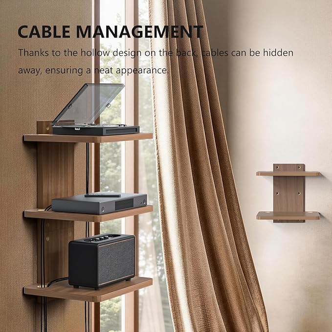 WALI Floating TV Shelf, 3 Tier Projector Shelf