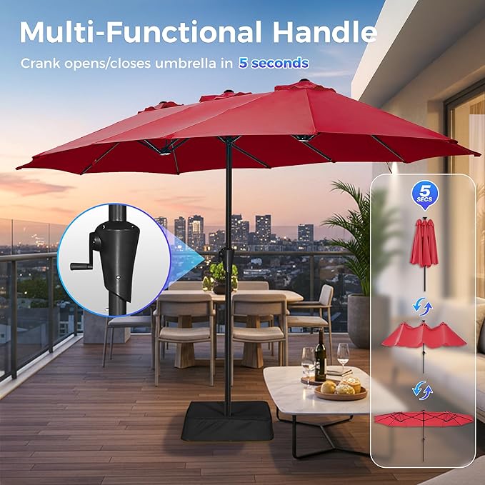 SUPERJARE 13FT Outdoor Patio Umbrella