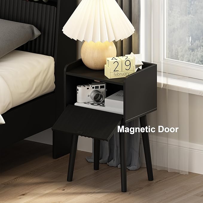 LAATOOREE Nightstand Set of 2, Small Bed Side Table
