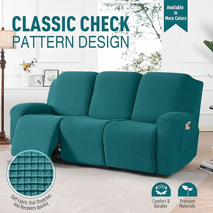 TAOCOCO Recliner Sofa Covers 8-Pieces Stretch Large Couch Covers