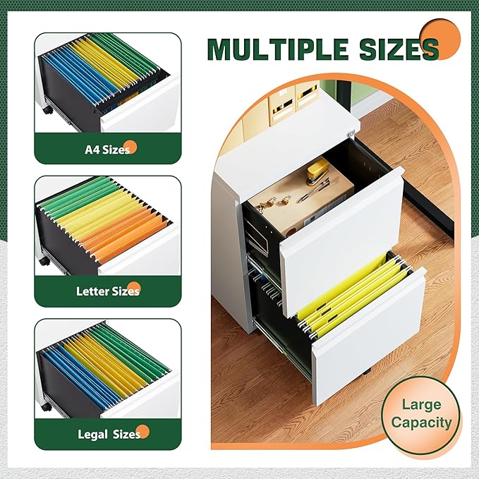 Letaya 2 Drawer Mobile File Cabinet
