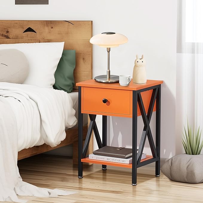 VECELO Nightstands Set of 2, Modern Bedside End Tables, Night Stands