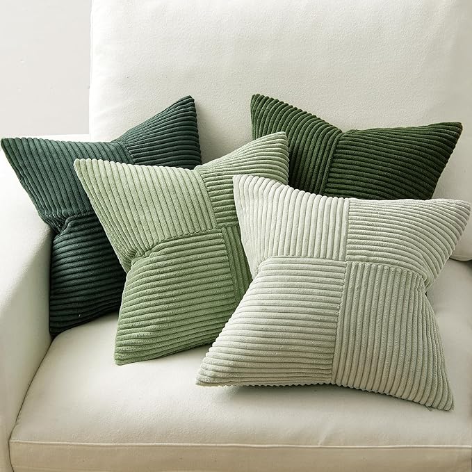 MIULEE Spring Green Decorative Throw Pillow Covers 20x20 Inch Set of 4 Boho