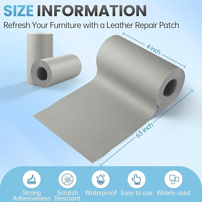 Leather Repair Patch Tape Kit, Vinyl Leather Repair Kit