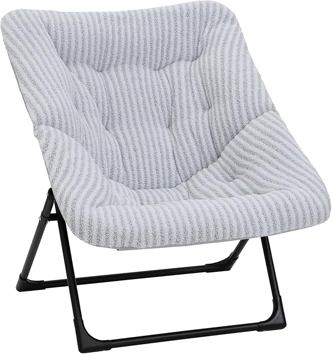Comfy Saucer Chair for Adults, Soft Faux Fur Bedroom Chair, Accent Dorm Chairs
