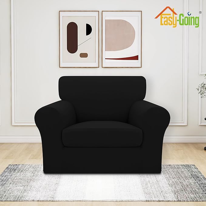 Easy-Going 3 Pieces Stretch Chair Cover Washable Chair Slipcover Set
