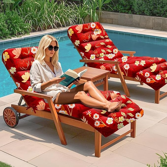 Outdoor Chaise Lounge Chair Cushion 75.1 x 22.8 x 4.7 Inches 100% Waterproof
