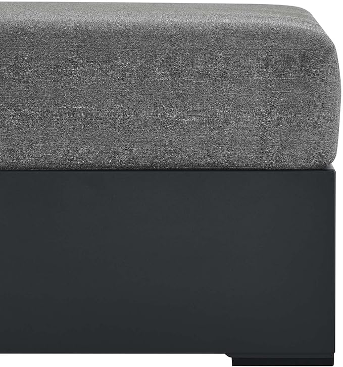 Modway Tahoe Aluminum Ottoman in Gray Charcoal