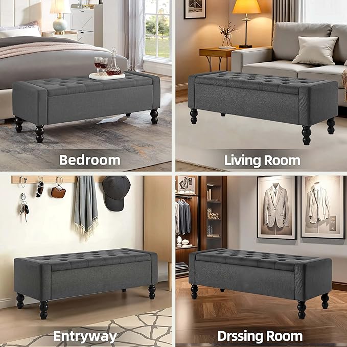 50" W Storage Ottoman Bench