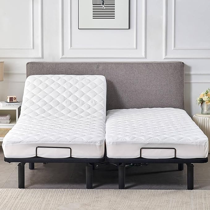 Waterproof Quilted Split California King Mattress Protector Pad