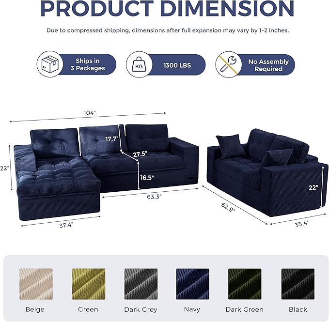 MAXYOYO Modular Sectional Sofa