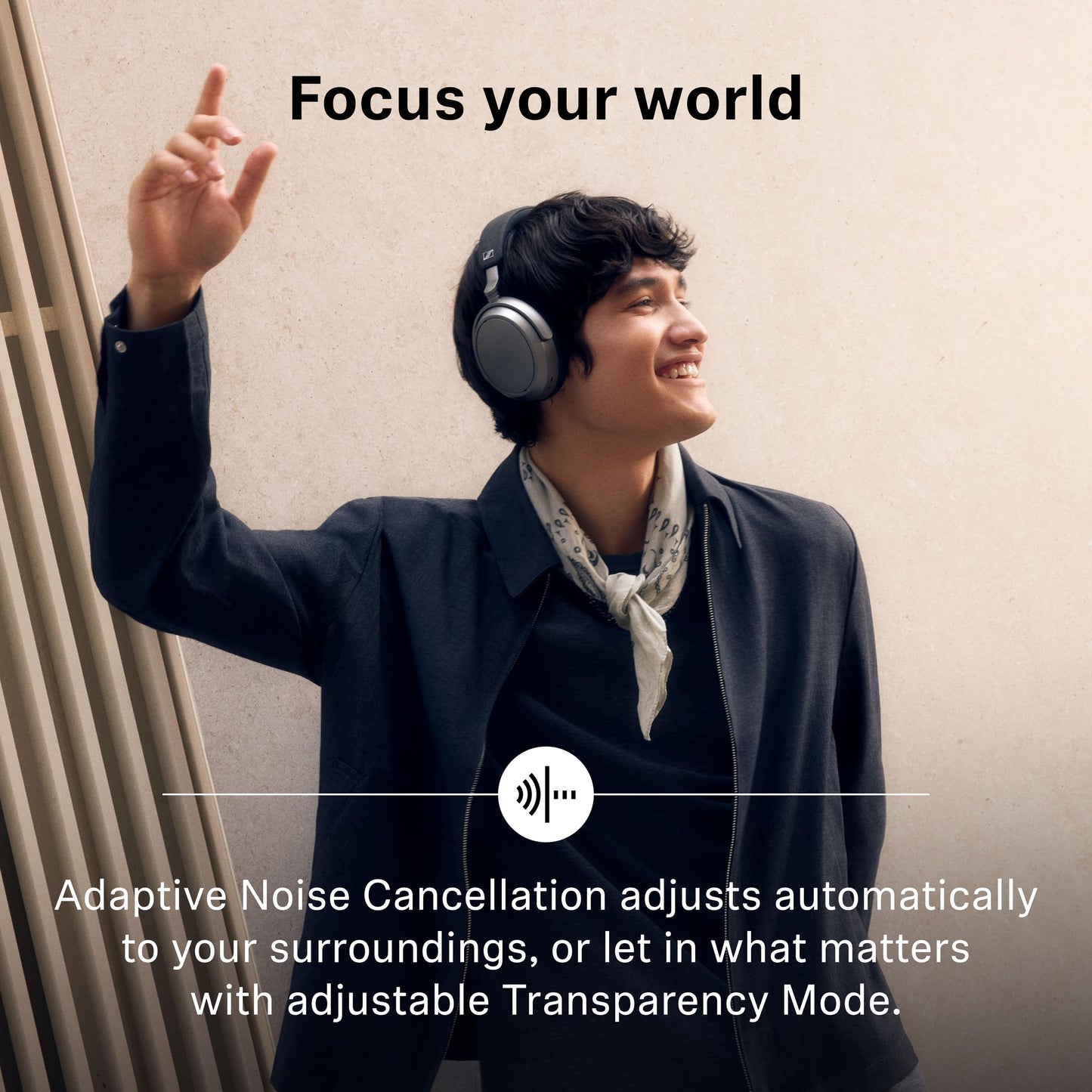 Sennheiser MOMENTUM 4 Wireless Noise Cancelling Headphones - Bluetooth Headset for Crystal-Clear Calls, Adaptive Noise Cancellation, Over-Ear Headphones, 60h Battery Life, Folding Design, Black/Copper