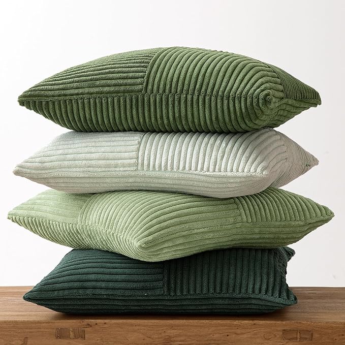MIULEE Spring Green Decorative Throw Pillow Covers 24x24 Inch Set of 4 Boho