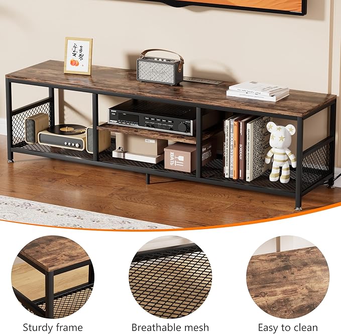 VECELO TV Stand with Power Outlets