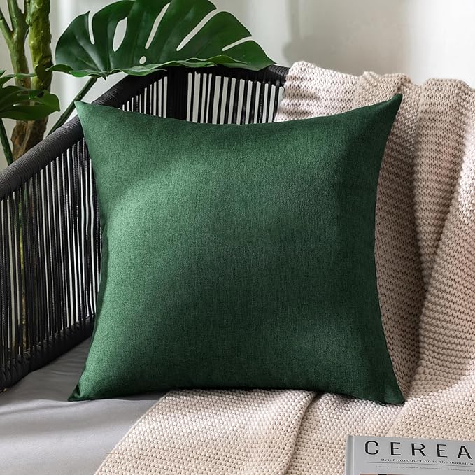 MIULEE Pack of 2 Decorative Outdoor Solid Waterproof Throw Pillow Covers Faux