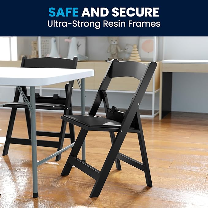 Flash Furniture Hercules Set of 2 Kids Black Resin Folding Chairs