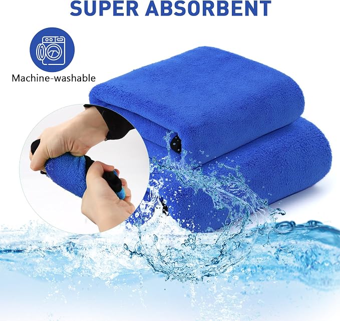 2 Pcs Dog Towels for Drying Dogs Super Absorbent Dog Bath Towel Microfiber Puppy Drying Towel Soft Dog Blanket Quick Dry Pet Grooming Towels for Large Medium Small Dogs