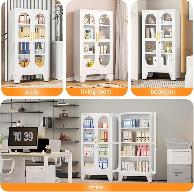 PAOFIN 47" H Locking Display Cabinet