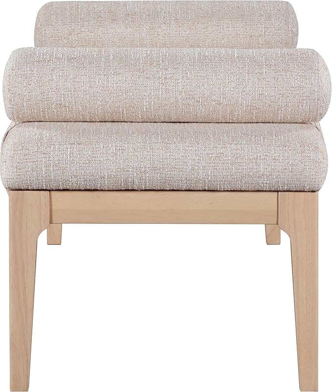 Meridian Furniture 22072Beige Priscilla Collection Art Deco Bench