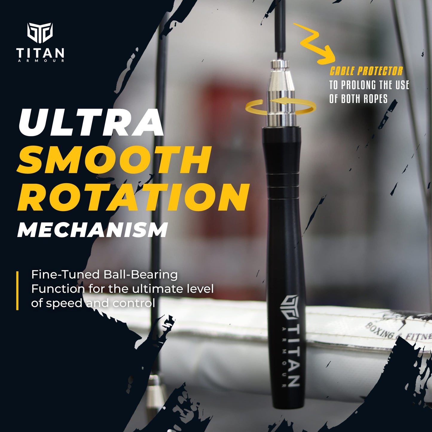 Titan Armour® Speed Rope - Professional Self-Locking & Adjustable, Adult Speed Jump Rope | 2 x Steel Ropes, Cable Protector & Travel Case | Jump Rope Crossfit, Boxing, Fitness MMA for Men & Women