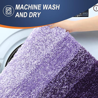 OLANLY Small Bathroom Rugs Mat 24x16, Extra Soft Absorbent Microfiber Bath Rugs, Rubber Backing, Quick Dry, Machine Washable Bath Mat for Bathroom Floor, Tub and Shower, Home Decor Accessories, Violet