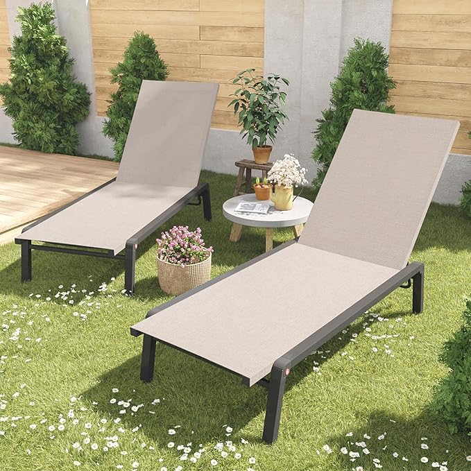 Patio Chaise Lounge Set of 2