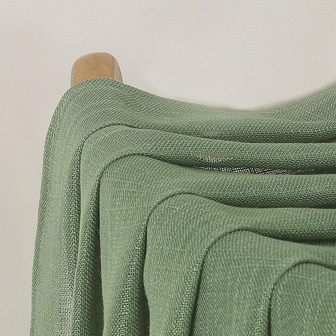 Chyhomenyc Sage Green Semi Sheer Curtains 84 Inches Long 2 Panels Set, Light