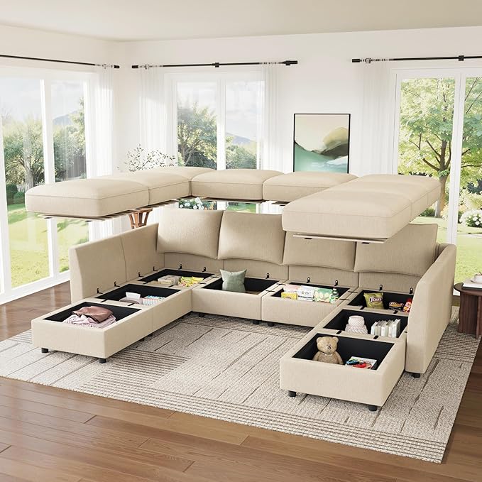 HONBAY Modular Sofa U Shaped Sectional Couch